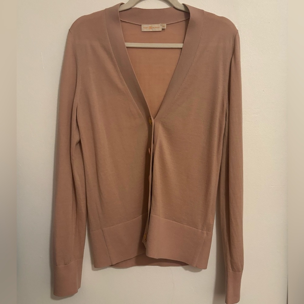 Tory Burch Pink Wool Blend Cardigan